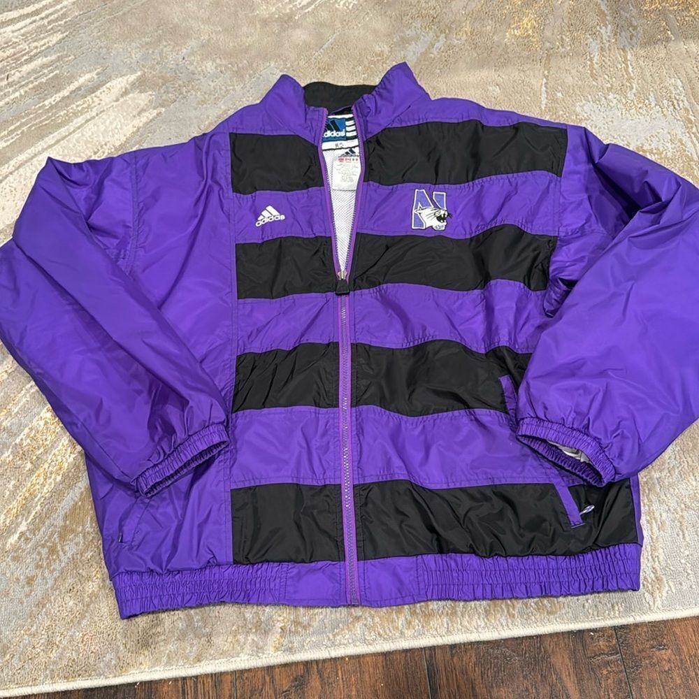 VTG Adidas‎ NORTHWESTERN WILDCATS COLLEGE FOOTBALL WU JACKET size XL in EUC